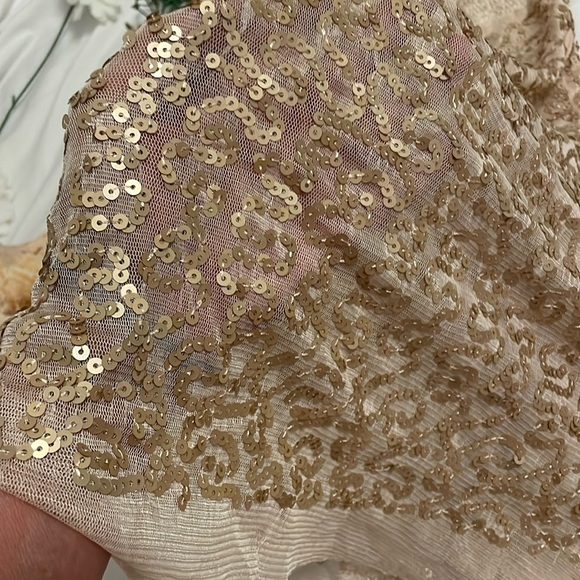 Elegant Gold Sequins Mesh Tank top - Picture 7 of 16